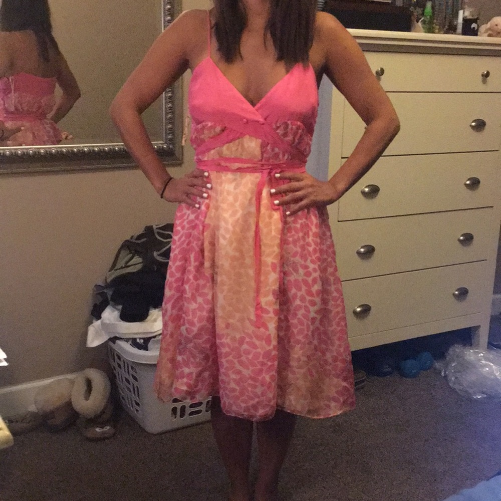 Fiori di zucca pink print dress